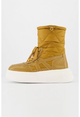 Cizme flatform cu garnituri de piele - fara inchidere