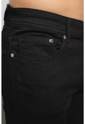 Blugi slim fit cu model uni