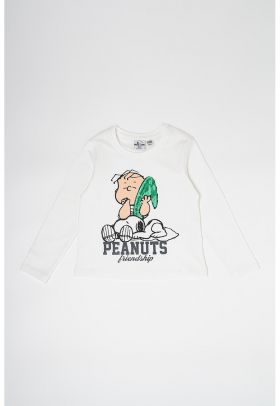 Bluza din amestec de bumbac cu imprimeu