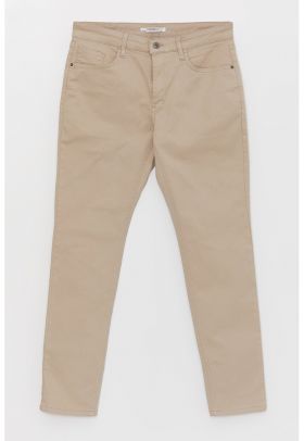 Pantaloni slim fit cu talie medie