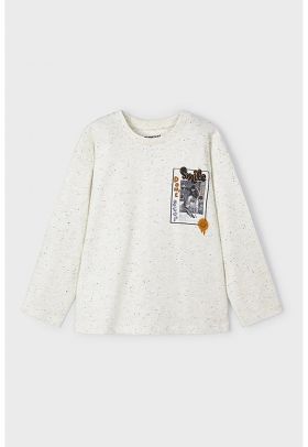 Bluza cu imprimeu si maneci cazute