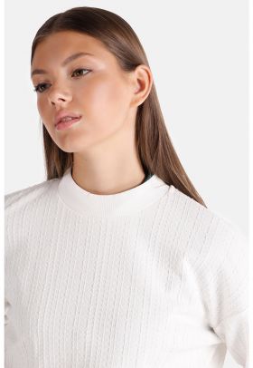 Bluza de trening cu decolteu la baza gatului si maneci cazute