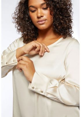Bluza din satin cu mansete cu nasturi