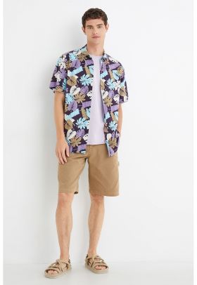 Camasa cu maneci scurte si imprimeu tropical