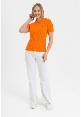 Tricou polo cu model torsade Aracely