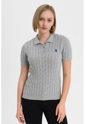 Tricou polo cu model torsade Aracely