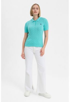 Tricou polo cu model torsade Aracely