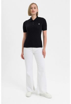 Tricou polo cu model torsade Aracely