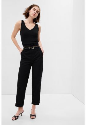 Pantaloni chino crop relaxed fit