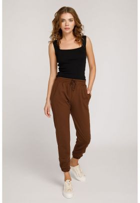 Pantaloni sport crop de bumbac