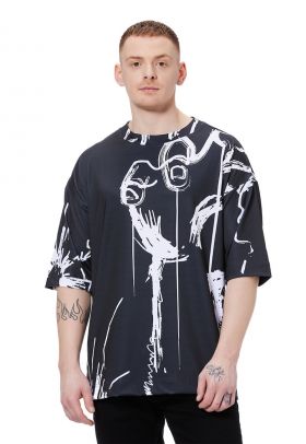 Tricou unisex cu imprimeu abstract Artisant