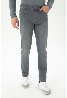 Blugi slim fit cu talie medie