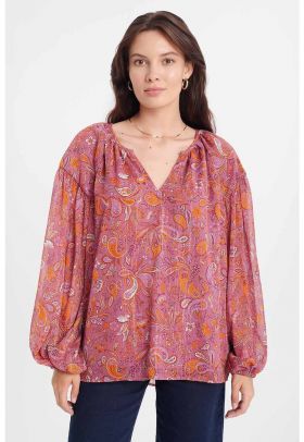 Bluza vaporoasa cu imprimeu paisley