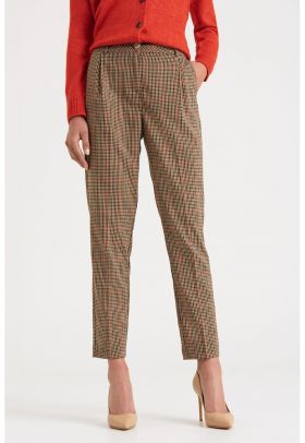 Pantaloni crop cu model in carouri