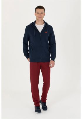 Pantaloni de trening din amestec de bumbac cu logo brodat