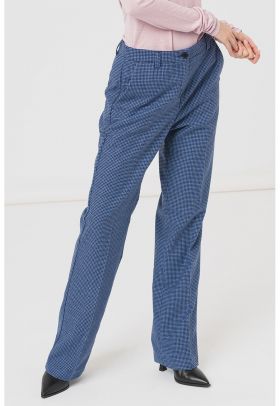 Pantaloni din amestec de lana cu imprimeu houndstooth