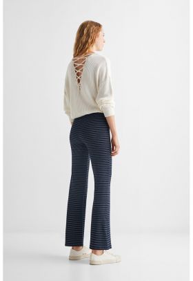 Pantaloni evazati cu model in dungi Bimba