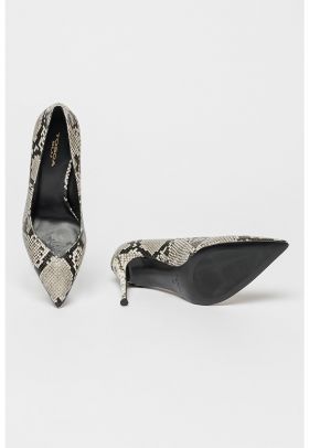 Pantofi cu toc stiletto si imprimeu piele de sarpe Demi