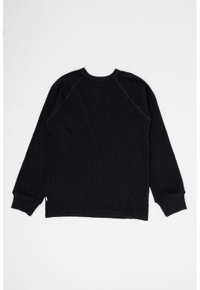 Bluza cu decolteu henley si maneci raglan