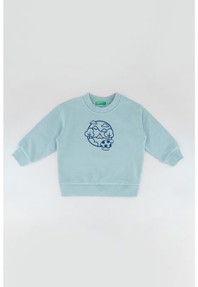 Bluza de trening cu decolteu la baza gatului si imprimeu