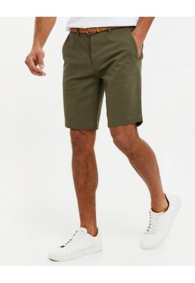 Pantaloni chino scurti cu o curea in talie THBConta 3689