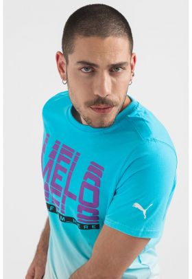 Tricou cu aspect in degrade si imprimeu text Melo