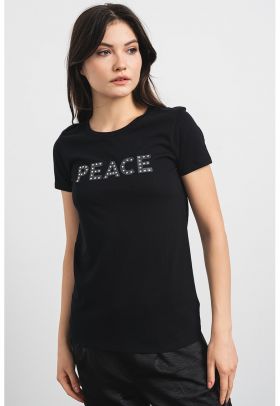 Tricou din amestec de modal cu strasuri