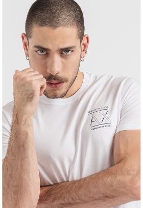 Tricou slim fit cu imprimeu logo discret