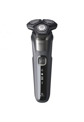 Aparat de barbierit Shaver Seria 5000 barbierit umed/uscat - tehnologie SkinIQ - fara fir - capete flexibile 360° - display LED - senzor Power Adapt - lame auto-ascutire - lama de tuns integrata