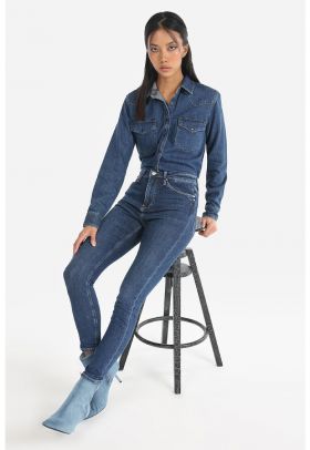 Blugi skinny cu talie inalta