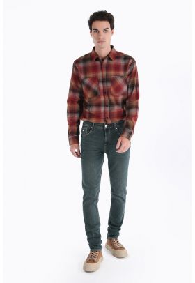 Blugi slim fit cu talie medie