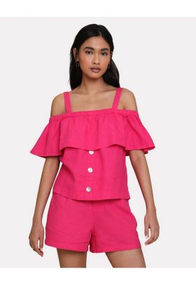 Bluza cu decolteu patrat cu volane Aspen 7477