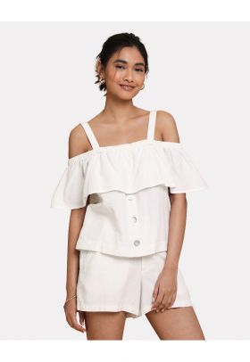 Bluza cu decolteu patrat cu volane Aspen 7477