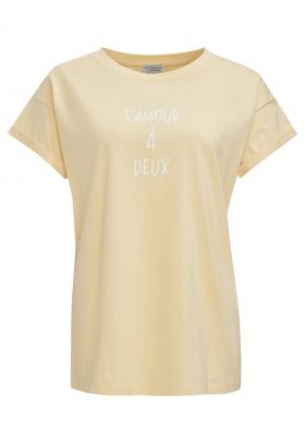 Tricou de bumbac cu imprimeu text Amour 4103