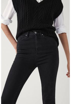 Blugi skinny cu talie inalta