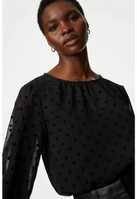 Bluza de sifon cu buline