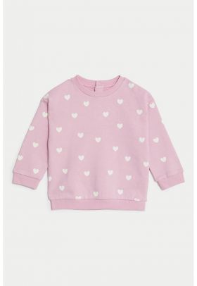 Bluza de trening cu imprimeu cu inimi