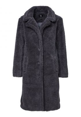 Haina din material teddy cu buzunare oblice