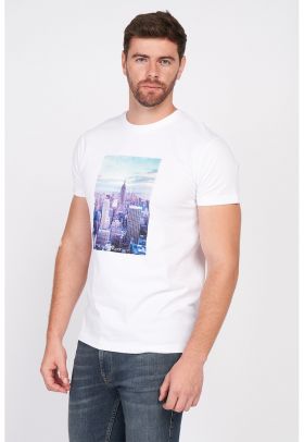 Tricou din bumbac cu imprimeu foto