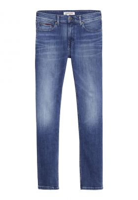 Blugi slim fit cu aspect decolorat