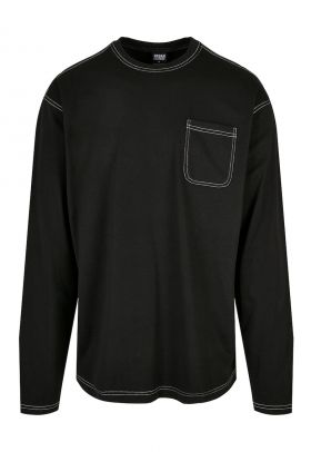 Bluza cu decolteu la baza gatului si buzunar pe piept