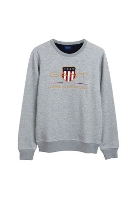 Bluza de trening cu decolteu la baza gatului si logo brodat