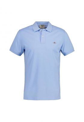 Tricou polo slim fit cu fenta cu nasturi Shield