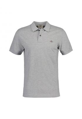 Tricou polo slim fit cu fenta cu nasturi Shield