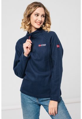 Bluza de trening din fleece cu fermoar scurt