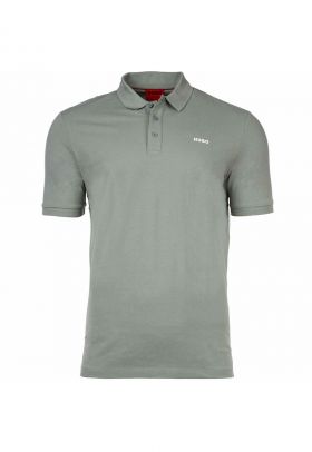 HUGO - Tricou polo din pique cu logo