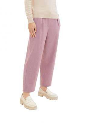 Pantaloni crop cu talie medie