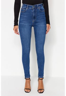 Blugi skinny cu talie inalta