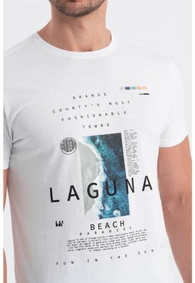 Tricou cu decolteu la baza gatului si imprimeu