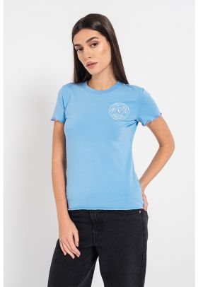 Tricou slim fit cu detaliu cu imprimeu logo